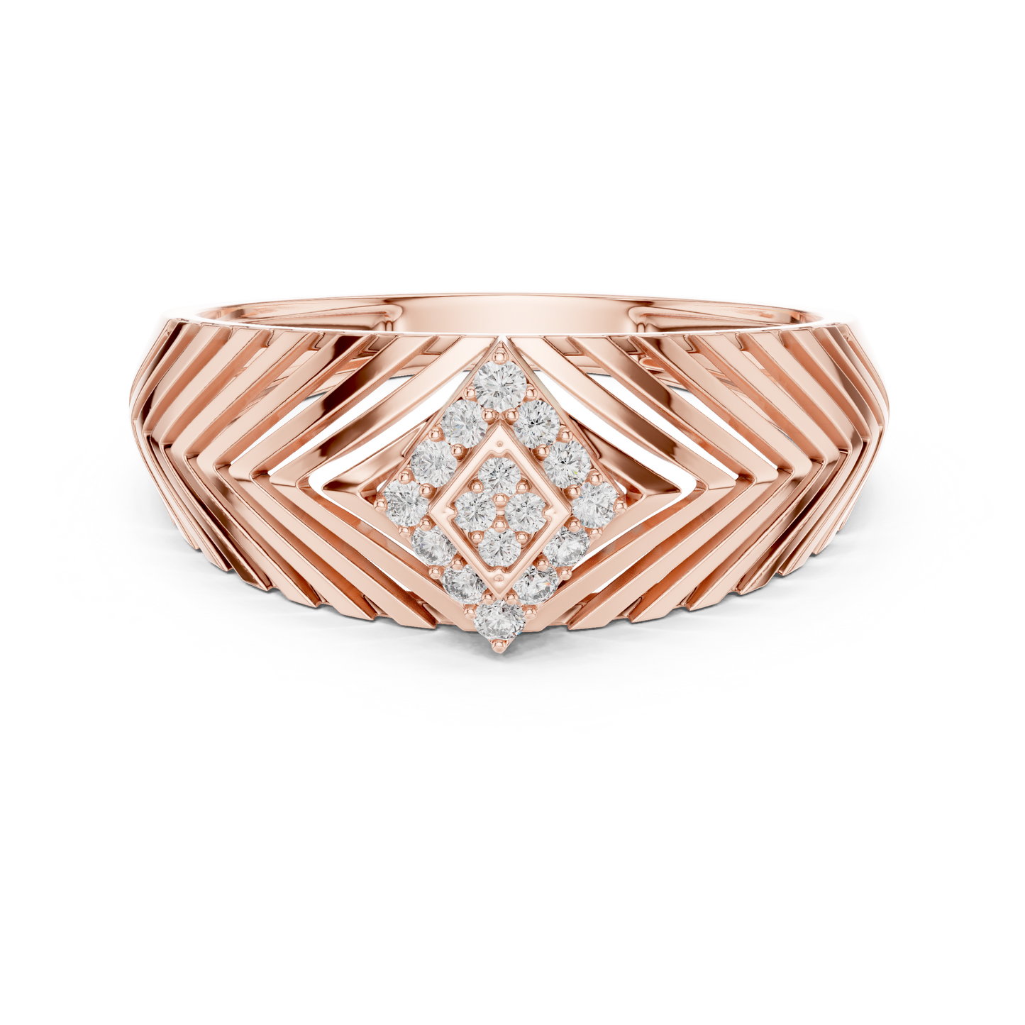 خاتم ماسي بتصميم تاج – خاتم ذهب فاخر بتصميم مصمم.
