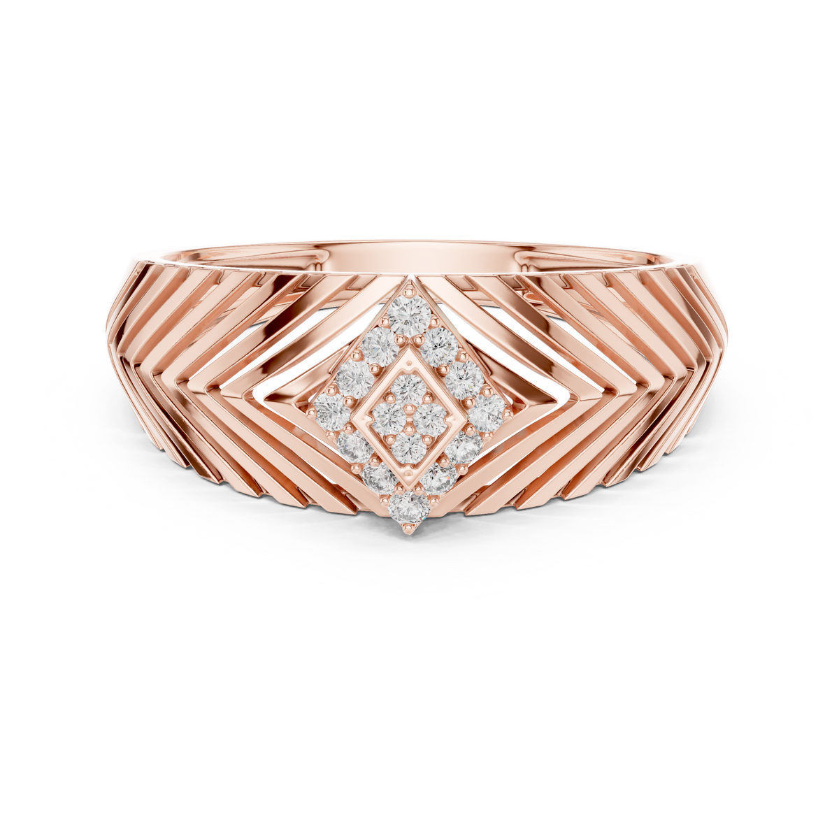 Crown Diamond Ring – Premium Designer Gold Band.