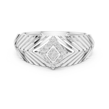 خاتم ماسي بتصميم تاج – خاتم ذهب فاخر بتصميم مصمم.