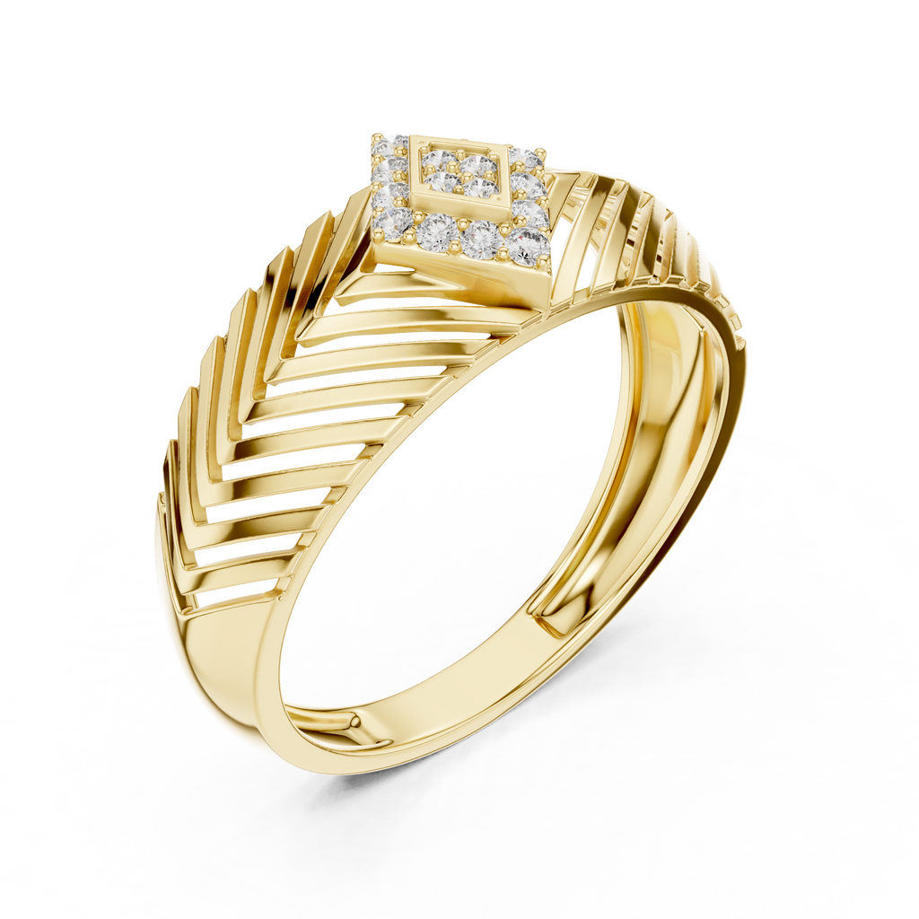 Crown Diamond Ring – Premium Designer Gold Band.