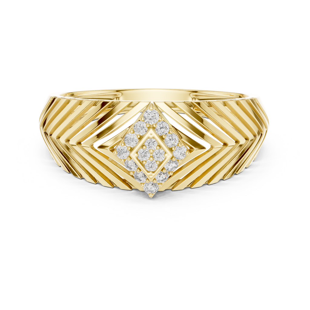 Crown Diamond Ring – Premium Designer Gold Band.