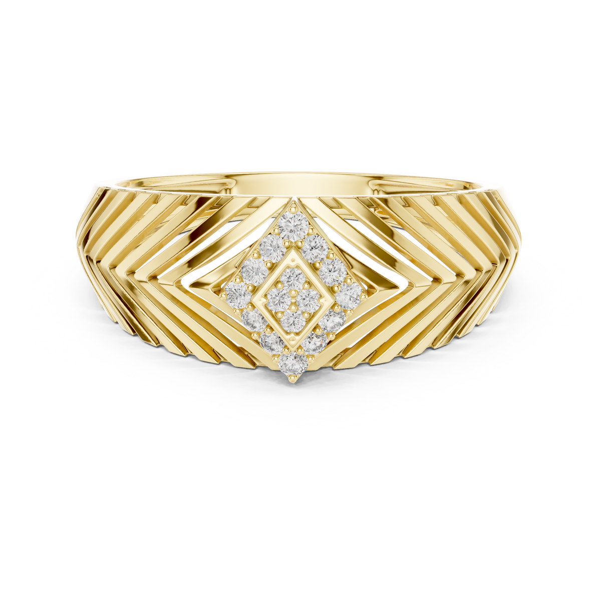 Crown Diamond Ring – Premium Designer Gold Band.