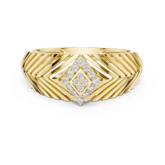 Crown Diamond Ring – Premium Designer Gold Band.