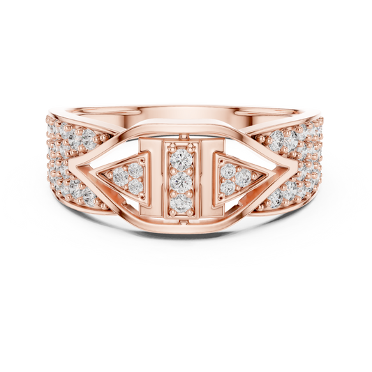Noble Diamond Gold Ring – Stylish Luxury Band