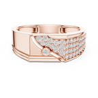 خاتم ماسي بارز أعلى – خاتم ذهب أنيق.