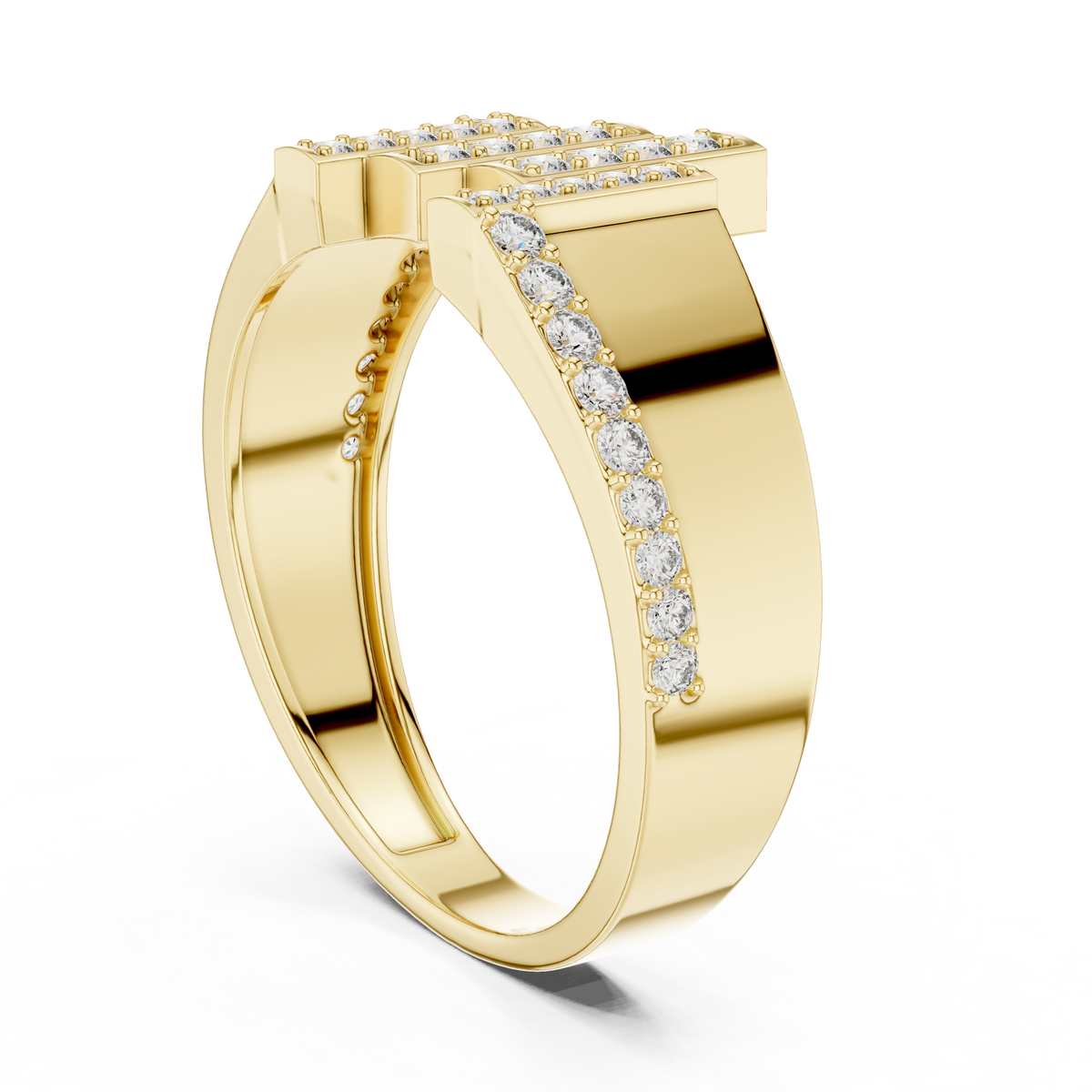Classic Diamond Gold Ring – Elegant Luxury Band