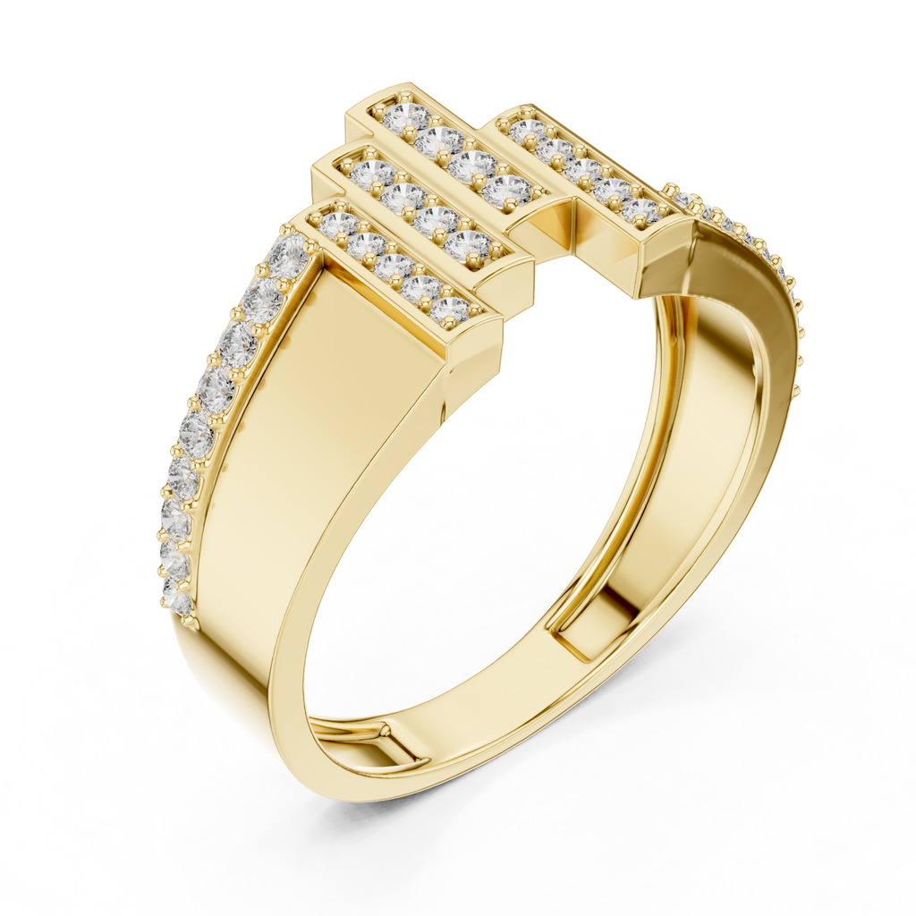 Classic Diamond Gold Ring – Elegant Luxury Band