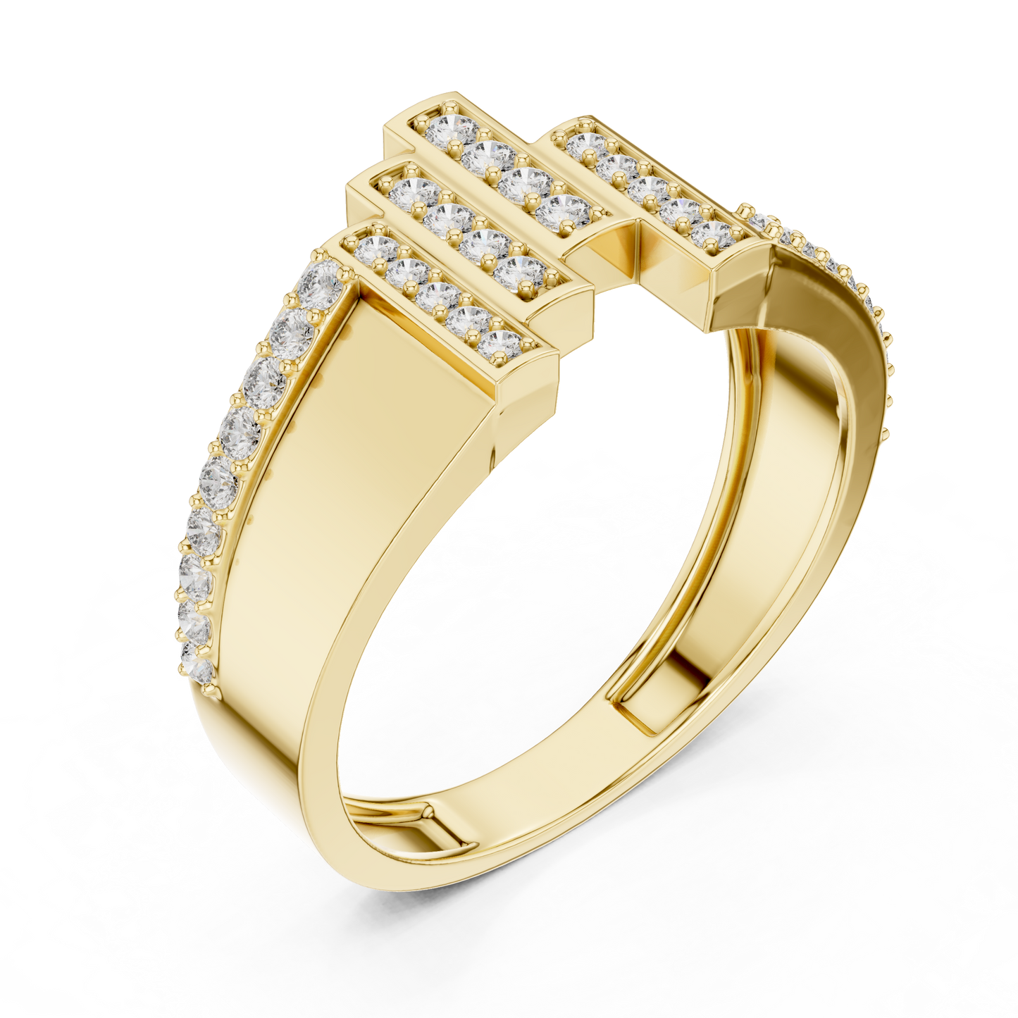 Classic Diamond Gold Ring – Elegant Luxury Band