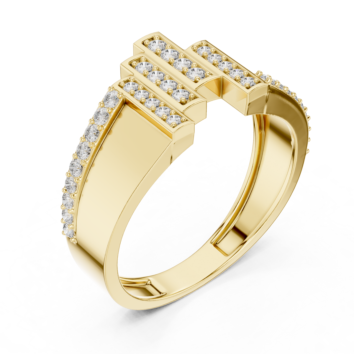 Classic Diamond Gold Ring – Elegant Luxury Band
