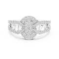 Round Diamond Cluster Halo Ring – Double Band Pave Diamond Ring in Gold