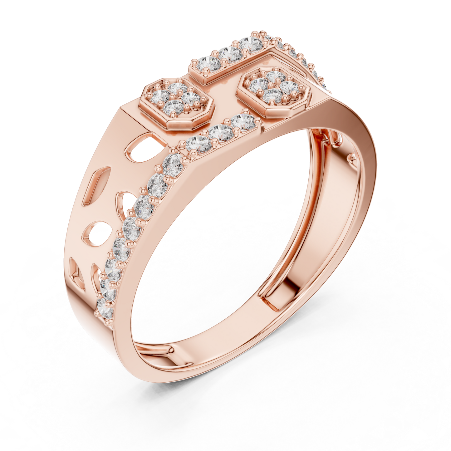A Bold Multi-Cluster Diamond Statement Ring