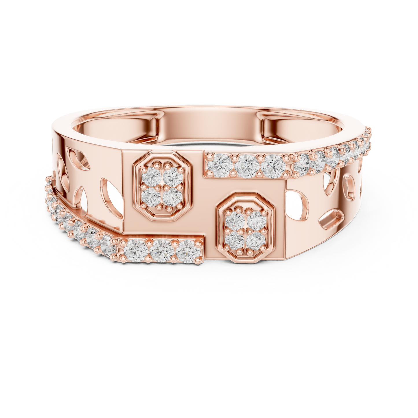 A Bold Multi-Cluster Diamond Statement Ring
