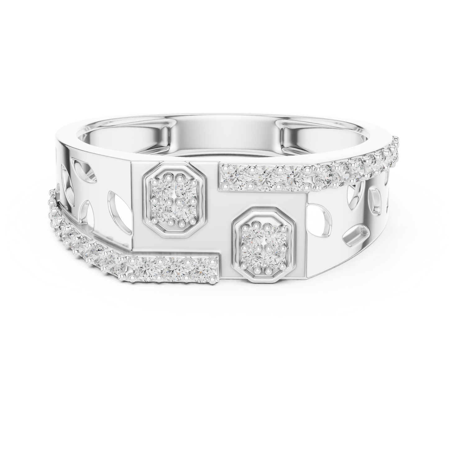 A Bold Multi-Cluster Diamond Statement Ring