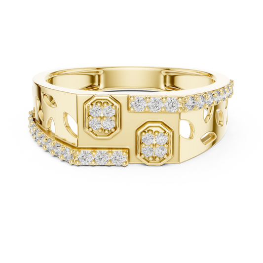 A Bold Multi-Cluster Diamond Statement Ring