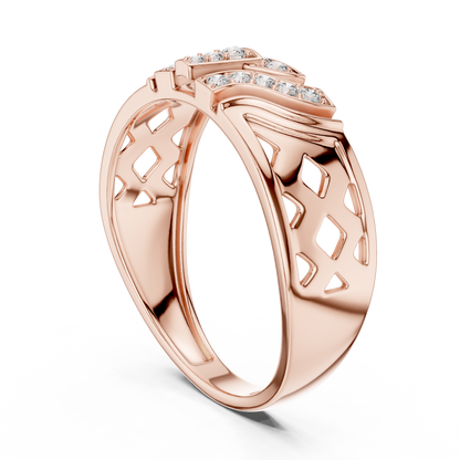 A Bold Rose Gold Statement Ring with Stepped Diamond Tiers