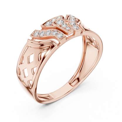 A Bold Rose Gold Statement Ring with Stepped Diamond Tiers