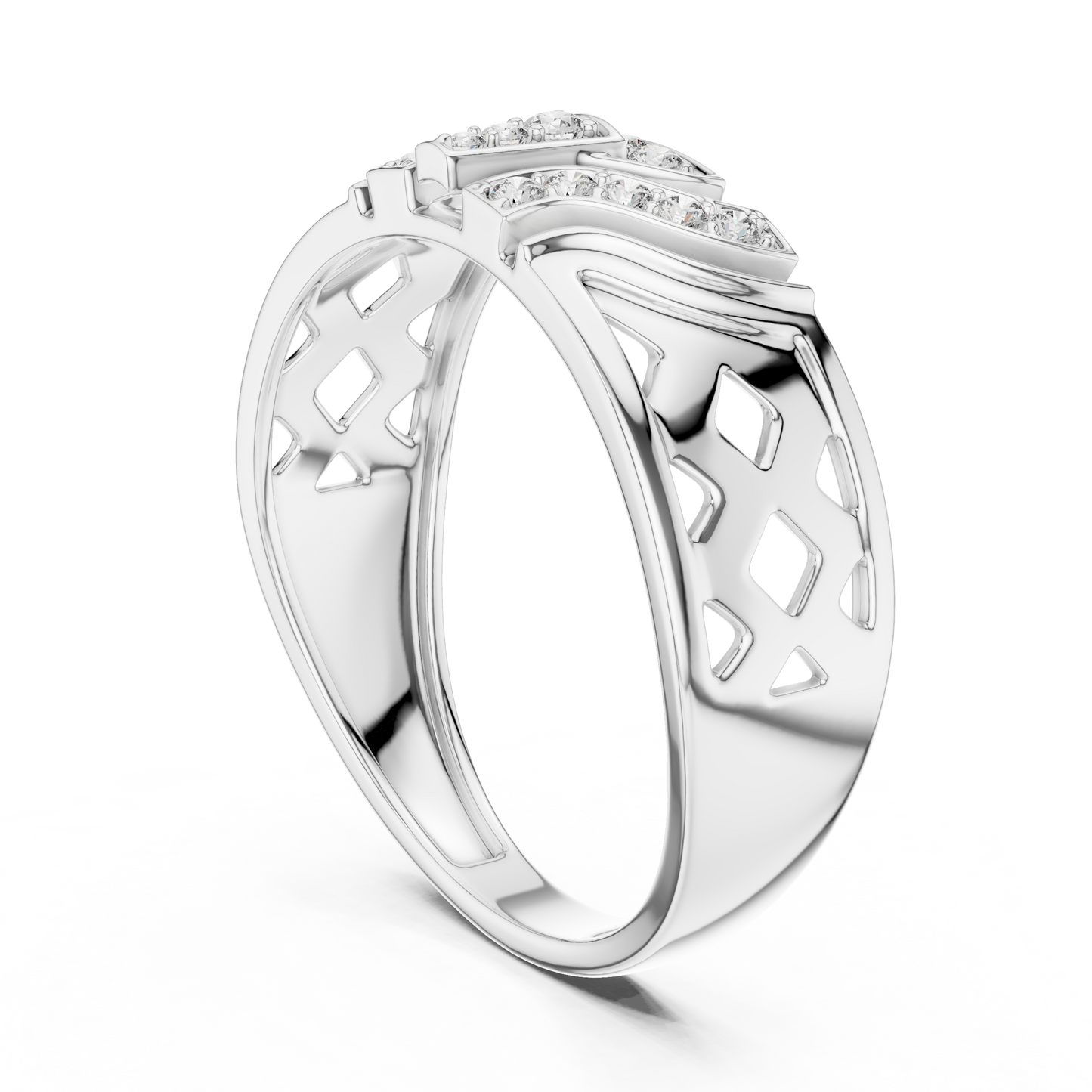 A Bold Rose Gold Statement Ring with Stepped Diamond Tiers