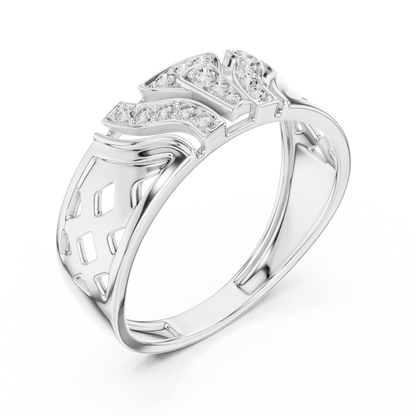 A Bold Rose Gold Statement Ring with Stepped Diamond Tiers