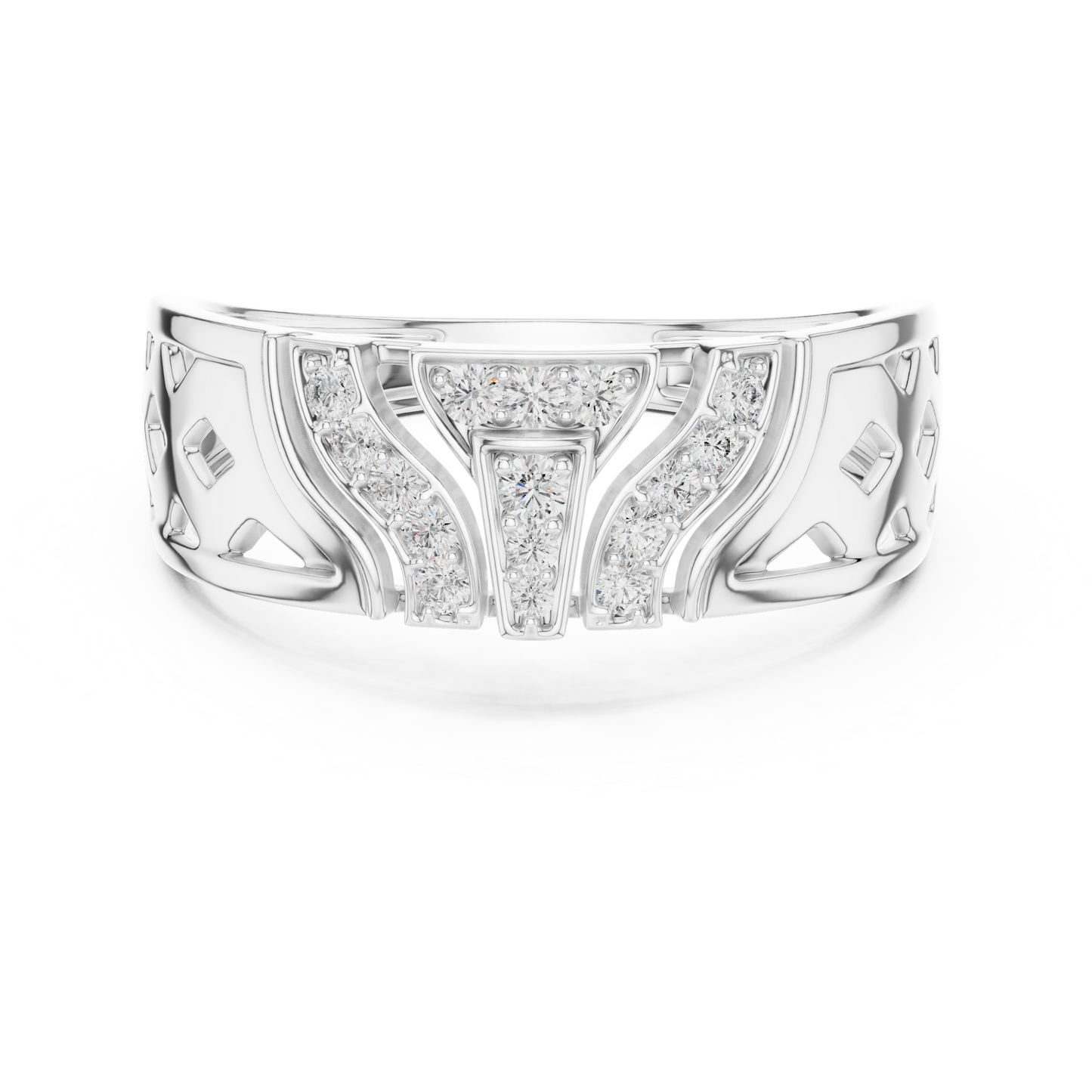 A Bold Rose Gold Statement Ring with Stepped Diamond Tiers
