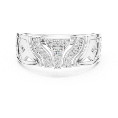 A Bold Rose Gold Statement Ring with Stepped Diamond Tiers
