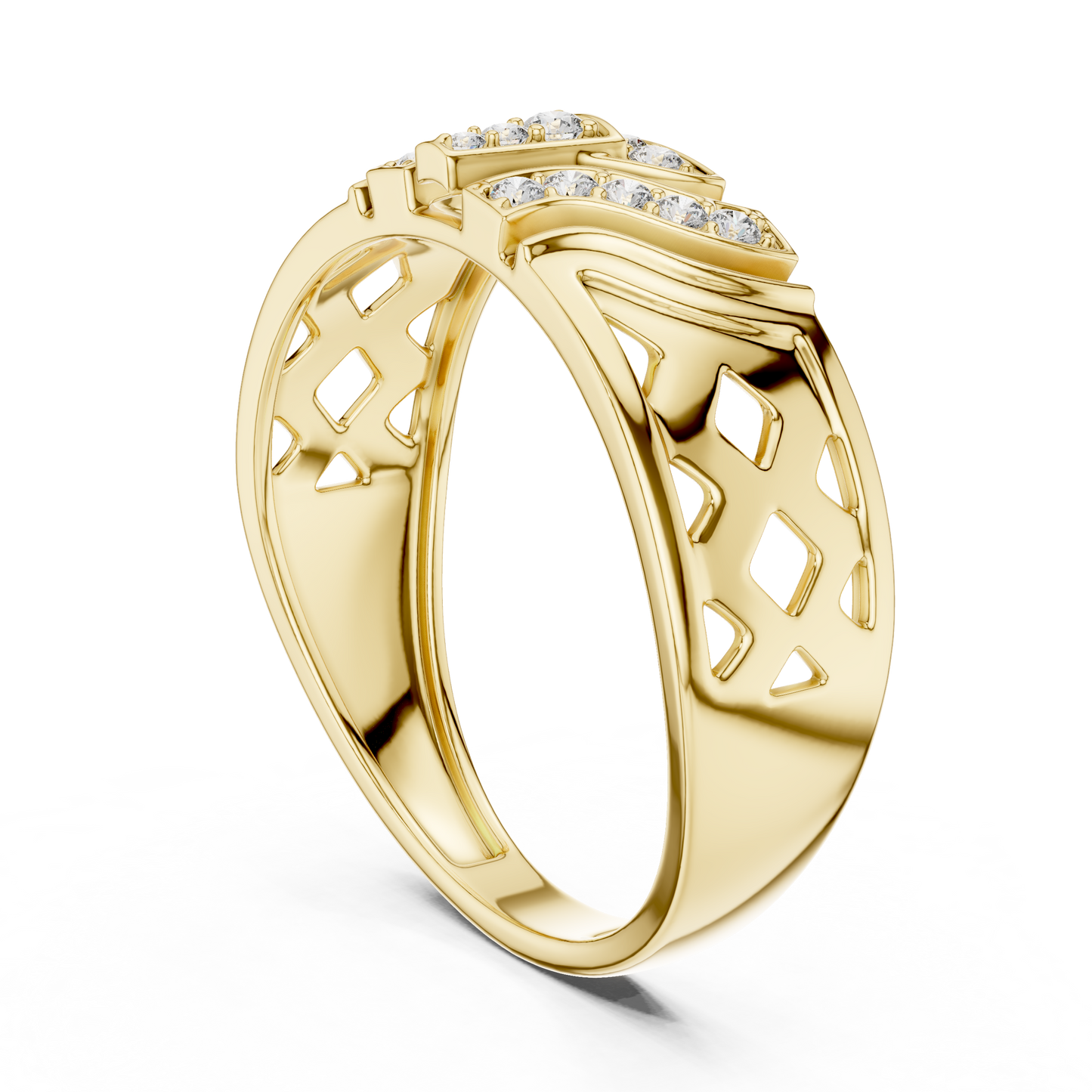 A Bold Rose Gold Statement Ring with Stepped Diamond Tiers