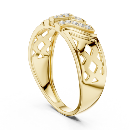 A Bold Rose Gold Statement Ring with Stepped Diamond Tiers