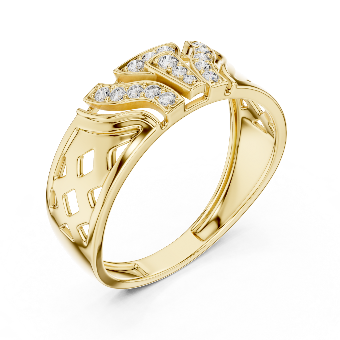 A Bold Rose Gold Statement Ring with Stepped Diamond Tiers