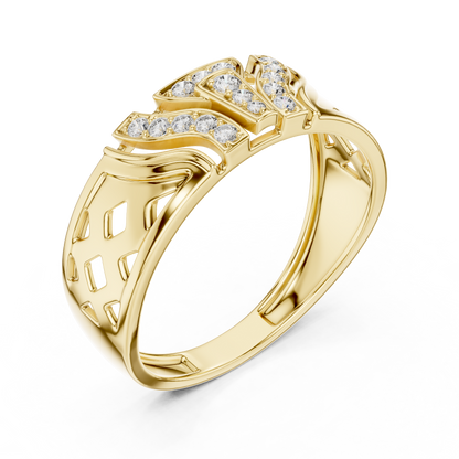 A Bold Rose Gold Statement Ring with Stepped Diamond Tiers
