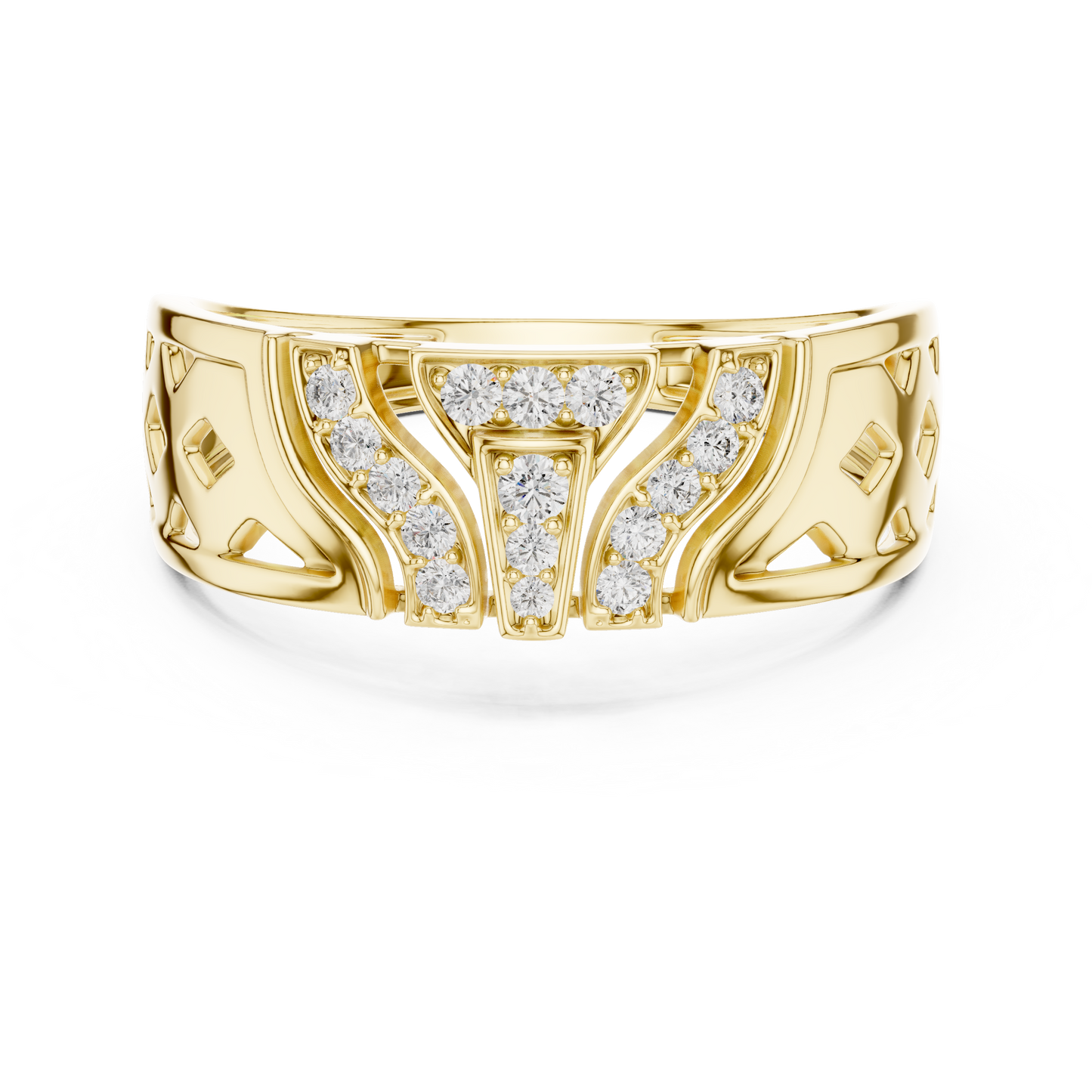 A Bold Rose Gold Statement Ring with Stepped Diamond Tiers