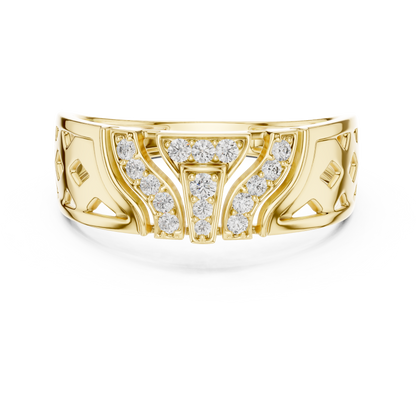 A Bold Rose Gold Statement Ring with Stepped Diamond Tiers