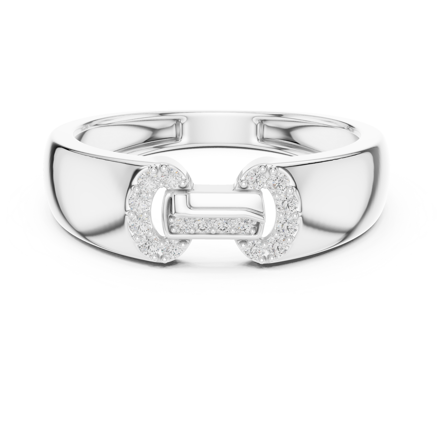 A Bold  Statement Band with a Brilliant  Buckle Motif