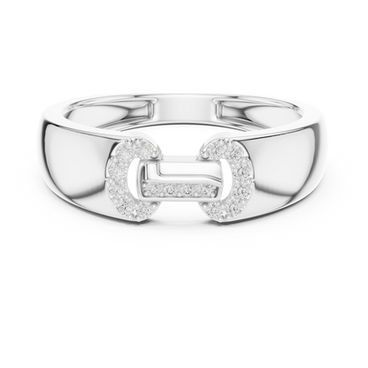 A Bold  Statement Band with a Brilliant  Buckle Motif