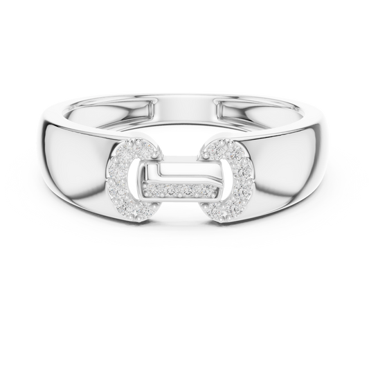 A Bold  Statement Band with a Brilliant  Buckle Motif
