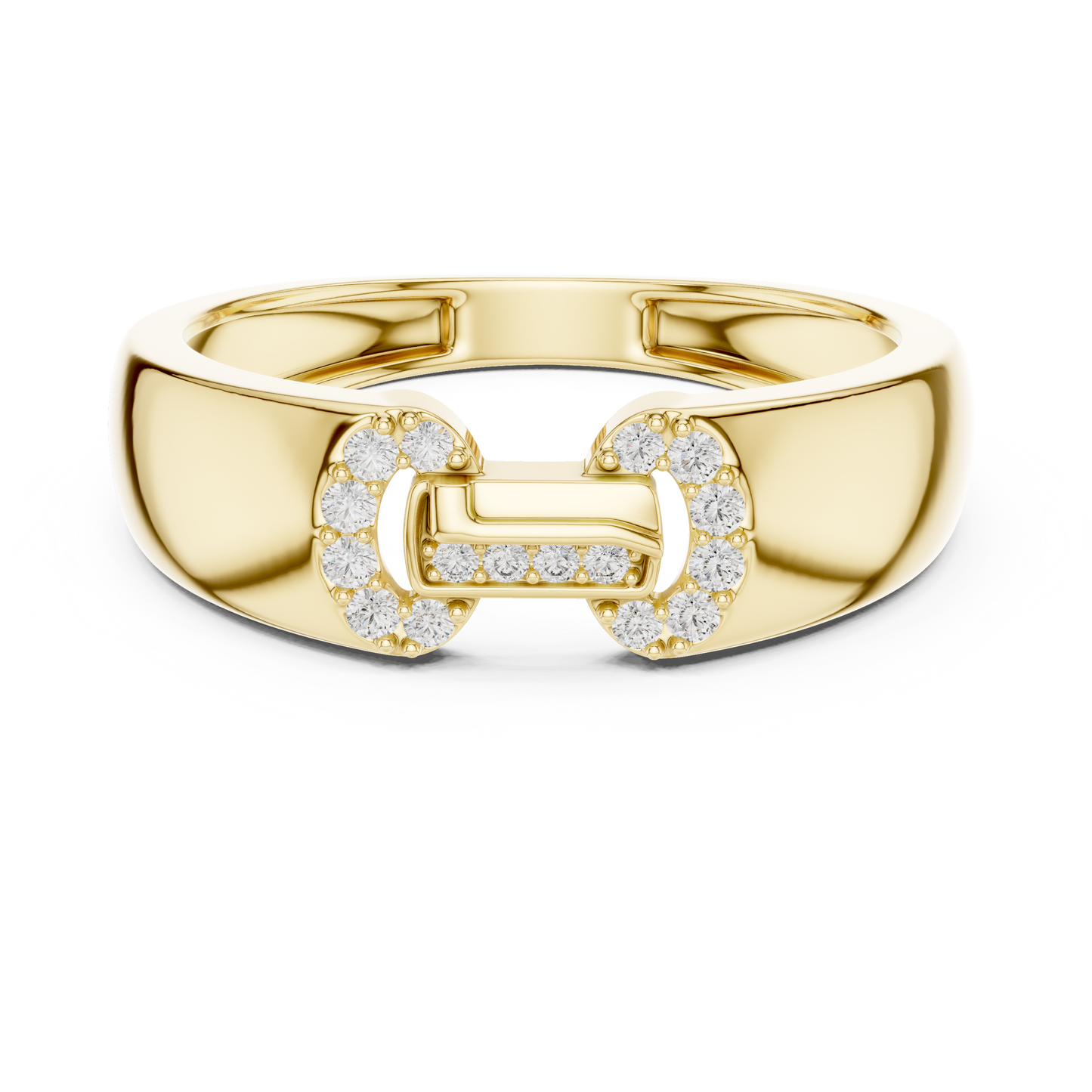 A Bold  Statement Band with a Brilliant  Buckle Motif