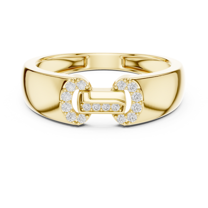 A Bold  Statement Band with a Brilliant  Buckle Motif