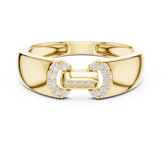 A Bold  Statement Band with a Brilliant  Buckle Motif