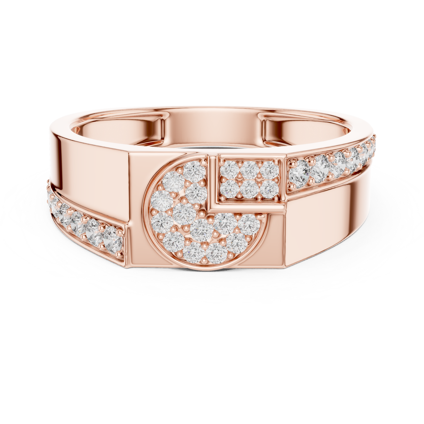 A Bold Statement Ring with Circular Cluster Links