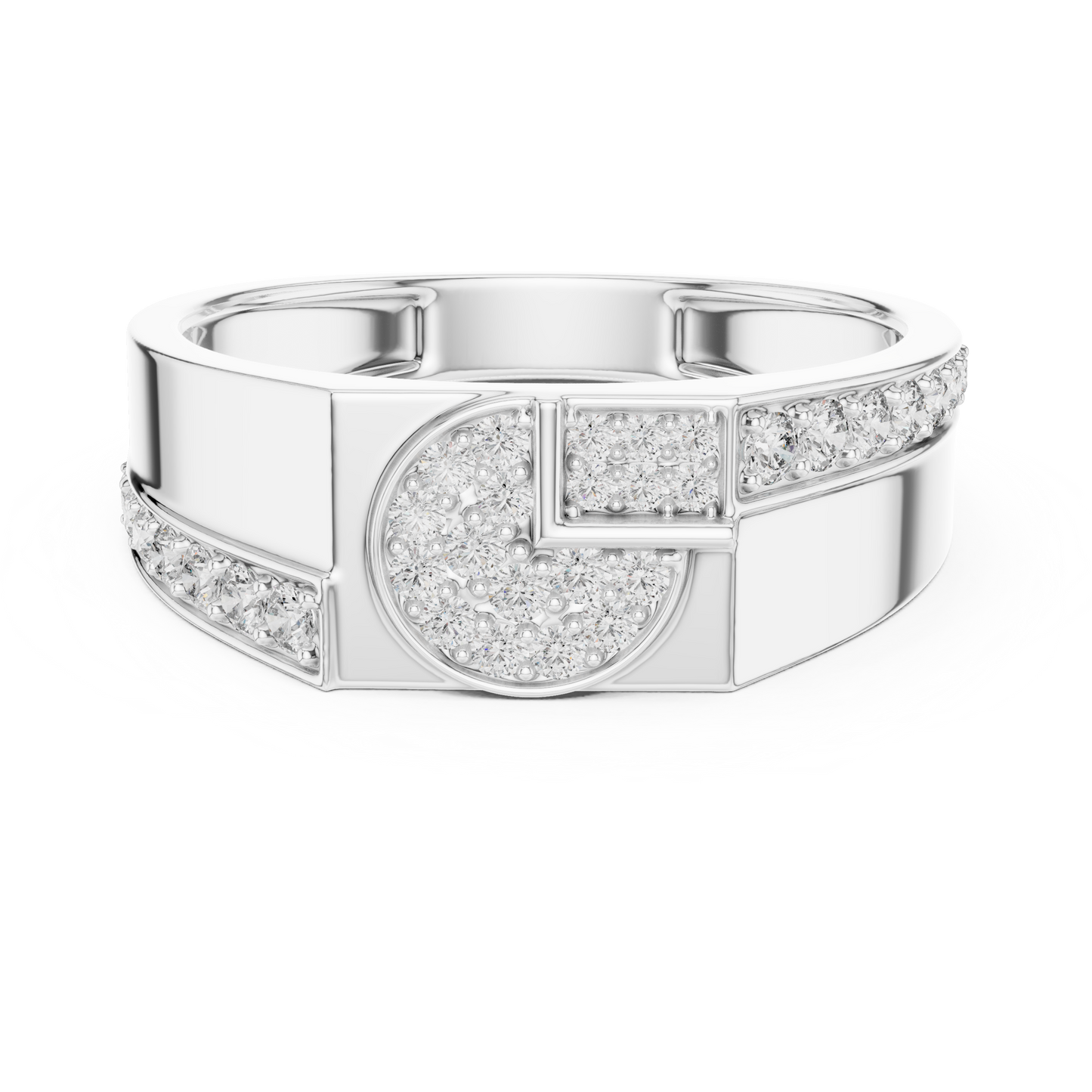 A Bold Statement Ring with Circular Cluster Links