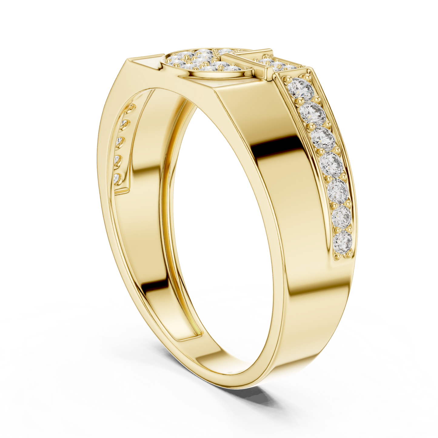 A Bold Statement Ring with Circular Cluster Links
