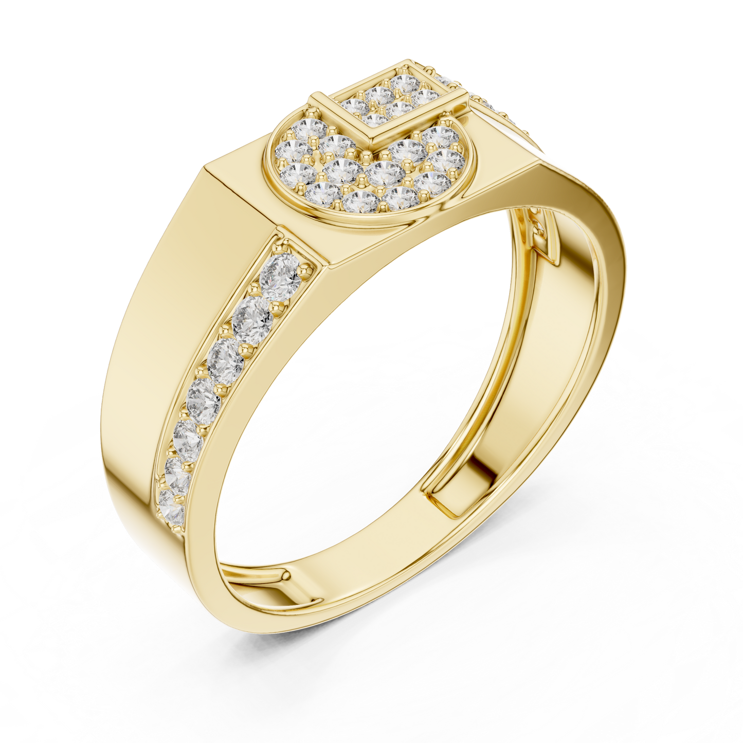 A Bold Statement Ring with Circular Cluster Links