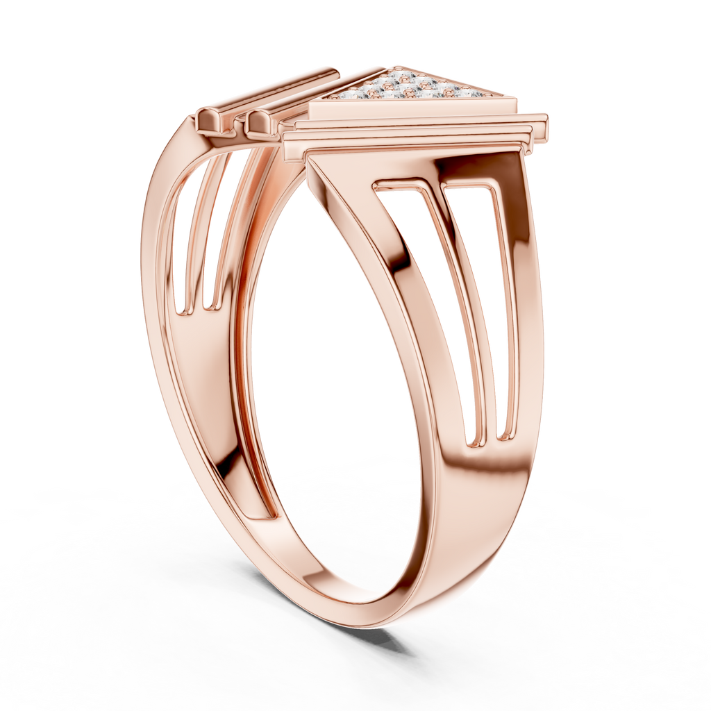 Masterpiece Featuring a Triangular Diamond Cluster and Fluted Tiered Wings