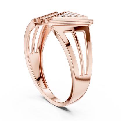 Masterpiece Featuring a Triangular Diamond Cluster and Fluted Tiered Wings