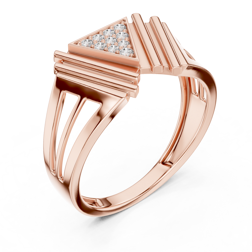 Masterpiece Featuring a Triangular Diamond Cluster and Fluted Tiered Wings
