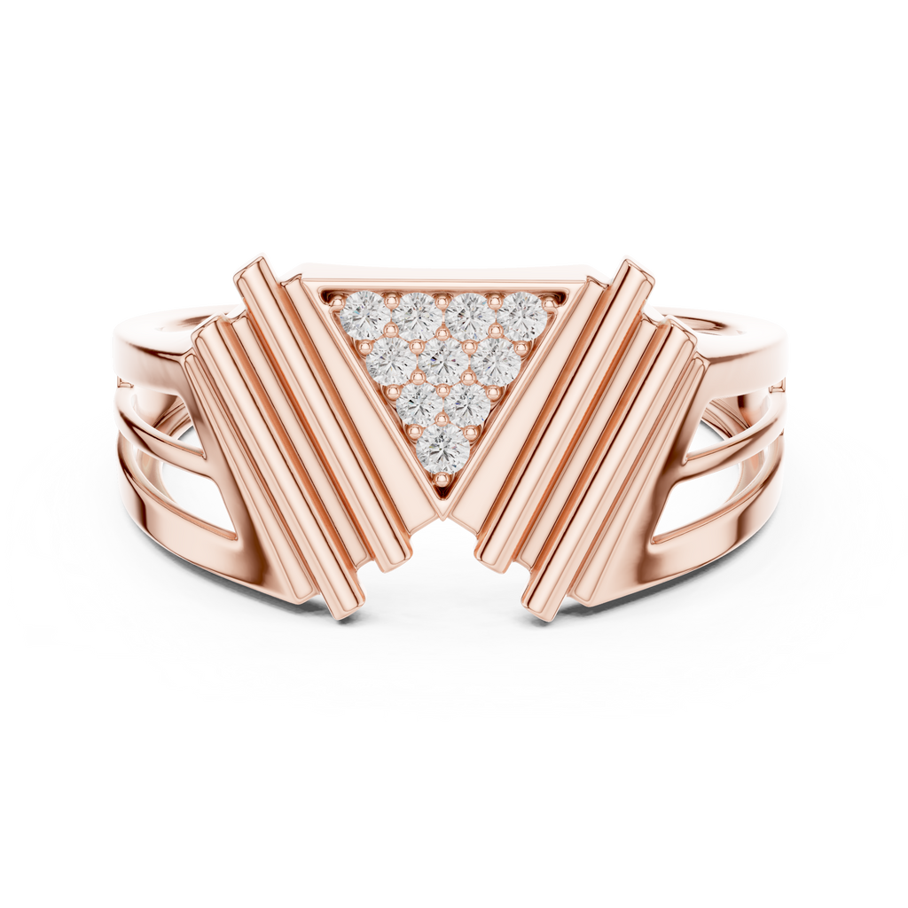 Masterpiece Featuring a Triangular Diamond Cluster and Fluted Tiered Wings