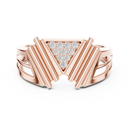 Masterpiece Featuring a Triangular Diamond Cluster and Fluted Tiered Wings