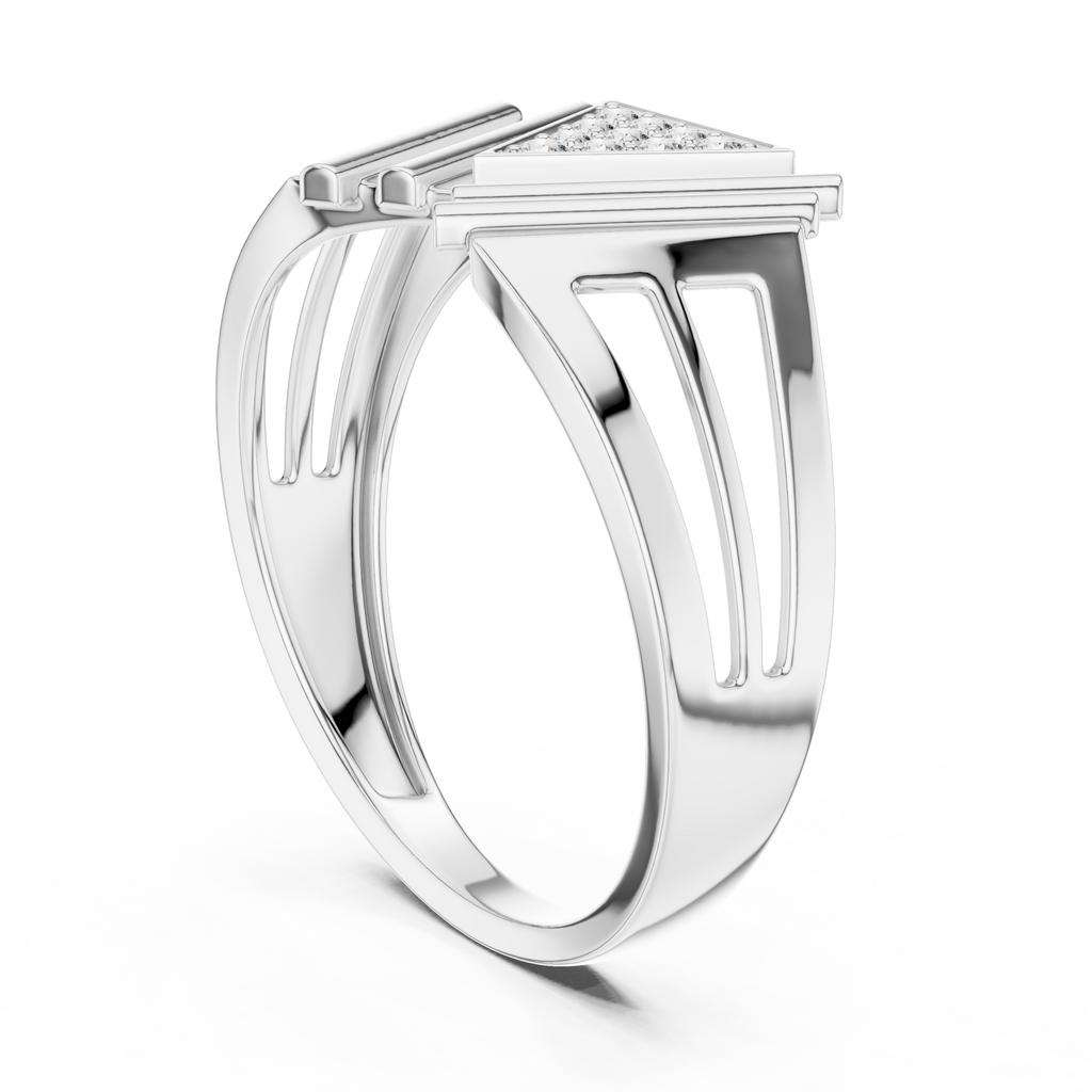 Masterpiece Featuring a Triangular Diamond Cluster and Fluted Tiered Wings