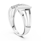 Masterpiece Featuring a Triangular Diamond Cluster and Fluted Tiered Wings