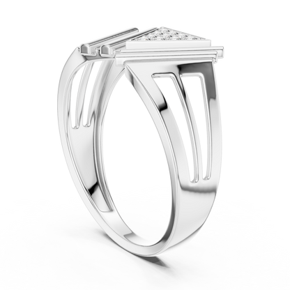 Masterpiece Featuring a Triangular Diamond Cluster and Fluted Tiered Wings