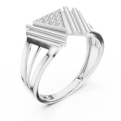 Masterpiece Featuring a Triangular Diamond Cluster and Fluted Tiered Wings