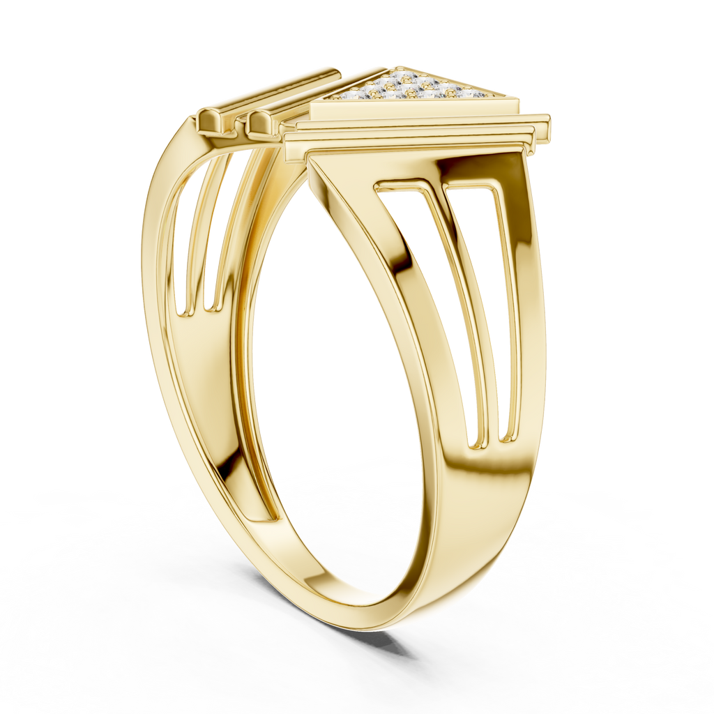 Masterpiece Featuring a Triangular Diamond Cluster and Fluted Tiered Wings